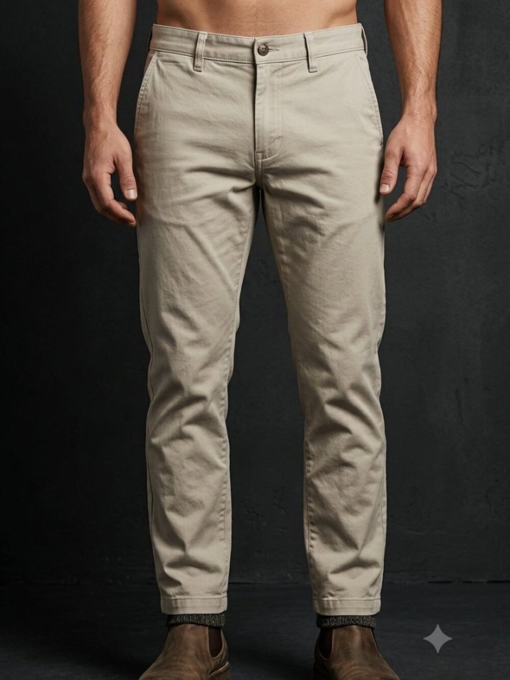 Dockers Khaki Pants Mens's Size 6 Stretch Straight Leg Beige Casual Pants